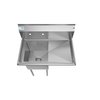 Koolmore 1 Compartment Stainless Steel NSF Commercial Kitchen Prep & Utility Sink with Drainboard SA151512-15R3
